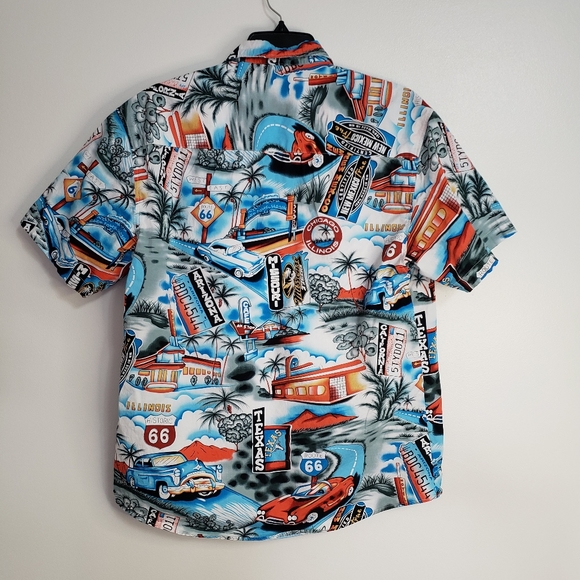 Mens XL Classic Car Cruising Mumy Room Button Front Shirt Colorful Loud - Picture 8 of 8